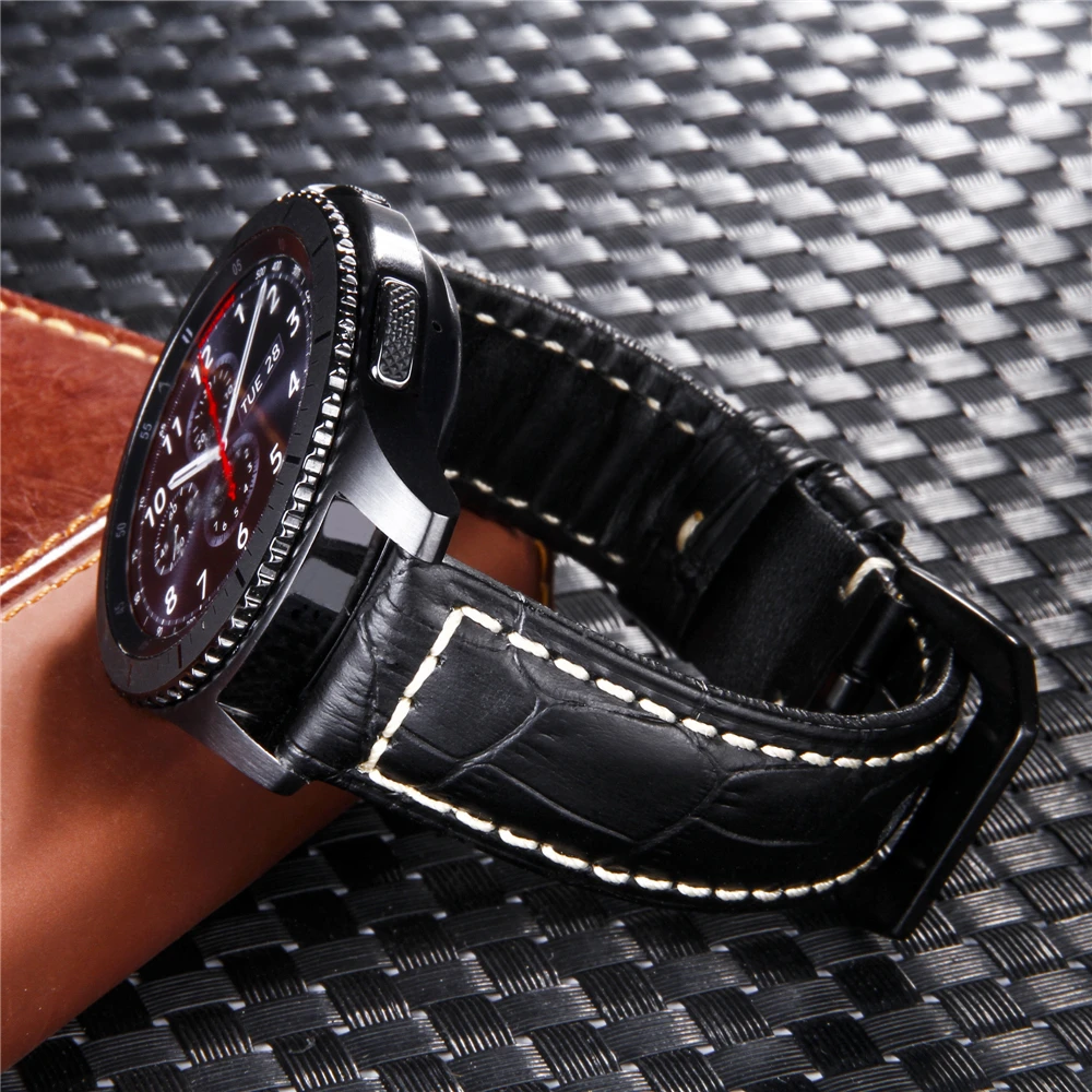 22 мм ремешок для часов Galaxy Watch 46 мм кожаный быстросъемный ремешок браслет для huawei Watch GT Amazfit GTR 47 мм Шестерня S3 ремни