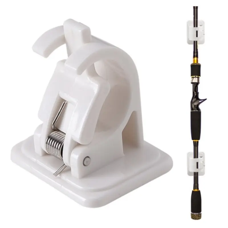 

2pcs Wall Mounted Fishing Rod Racks Storage Clips Clamps Holder Rack Organizer For Walls Wooden Boards Ceramic Tiles Pesca Tools