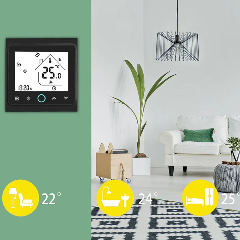 

Household Wireless Thermostat Air Conditioner Electric WIFI Water Heater Touch Control Backlight LCD Screen For Google Home