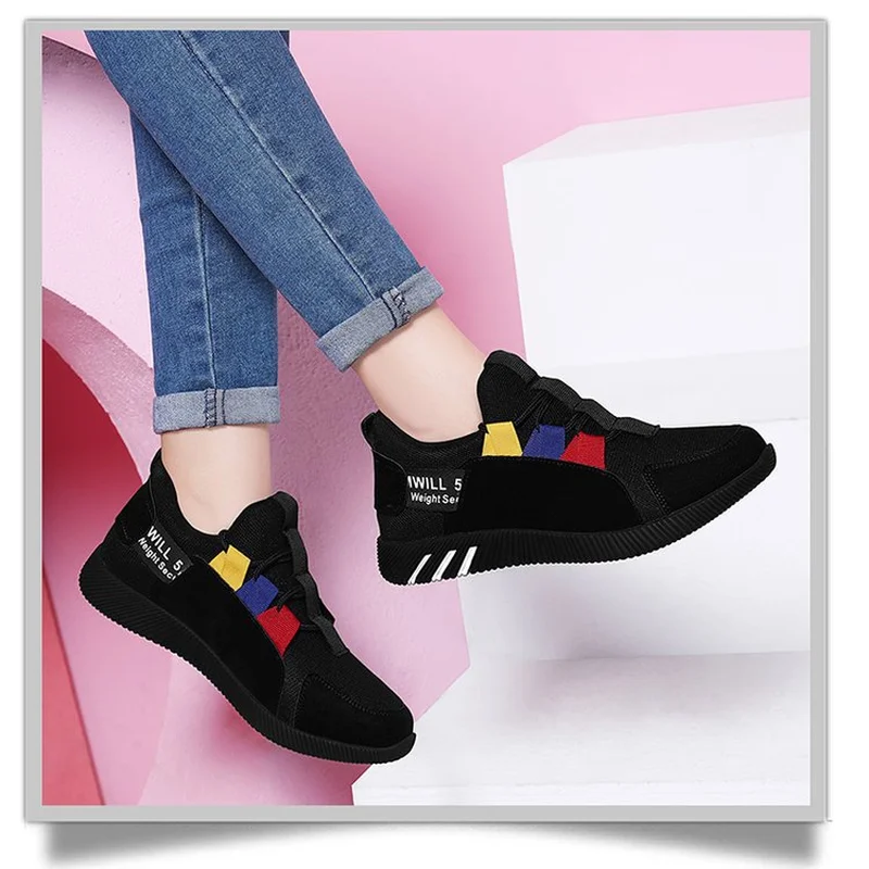 Новая мода Женские кроссовки женская обувь с подошвой из вулканизированной