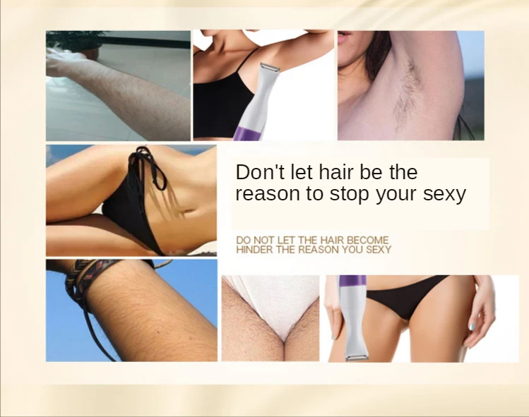 

2 in 1 electric hair remover dry / wet dual purpose razor private parts trimming crafts female bikini line underarm hair remover