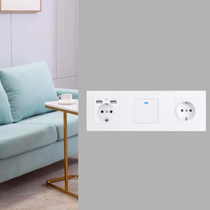 coswall e20 series white pc panel wall switch eu french socket hdmi compatible usb type c 18w fast charger tv rj45 module diy free global shipping