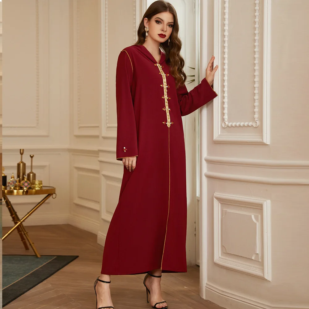 

Abaya Dubai Turkey Kaftan Hijab Muslim Dress Islam Clothing Diamond Maxi Abayas for Women Robe Musulman De Mode Djellaba Femme