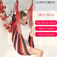 100x130cm leisure hammock outdoor swing anti rollover hanging chair dormitory bedroom student indoor home with pillow and stick