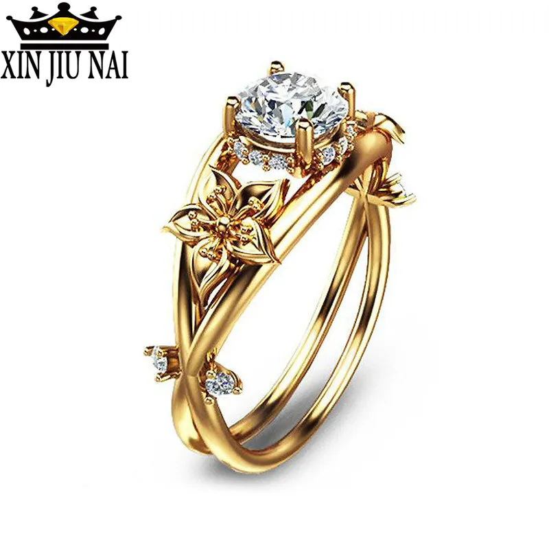 Австрийская кристалла классический цветок l кольцо набор ювелирных изделий