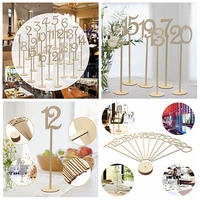 10pcspack wooden wedding supplies table number figure card digital seat decoration wedding place holder hot style