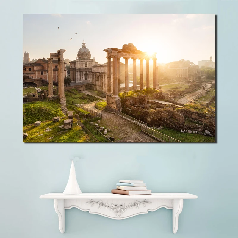 Римское старинное здание искусство пейзажа холст плакат картина маслом