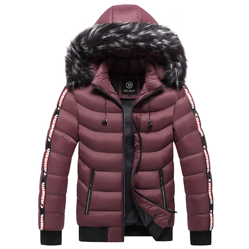 

Winter Men Plus Velvet Parka Coat Fur Collar Hooded Plus Velvet Thick Warm Parka Coat Jacket Multi-Pocket Casual Parka Men M-5Xl