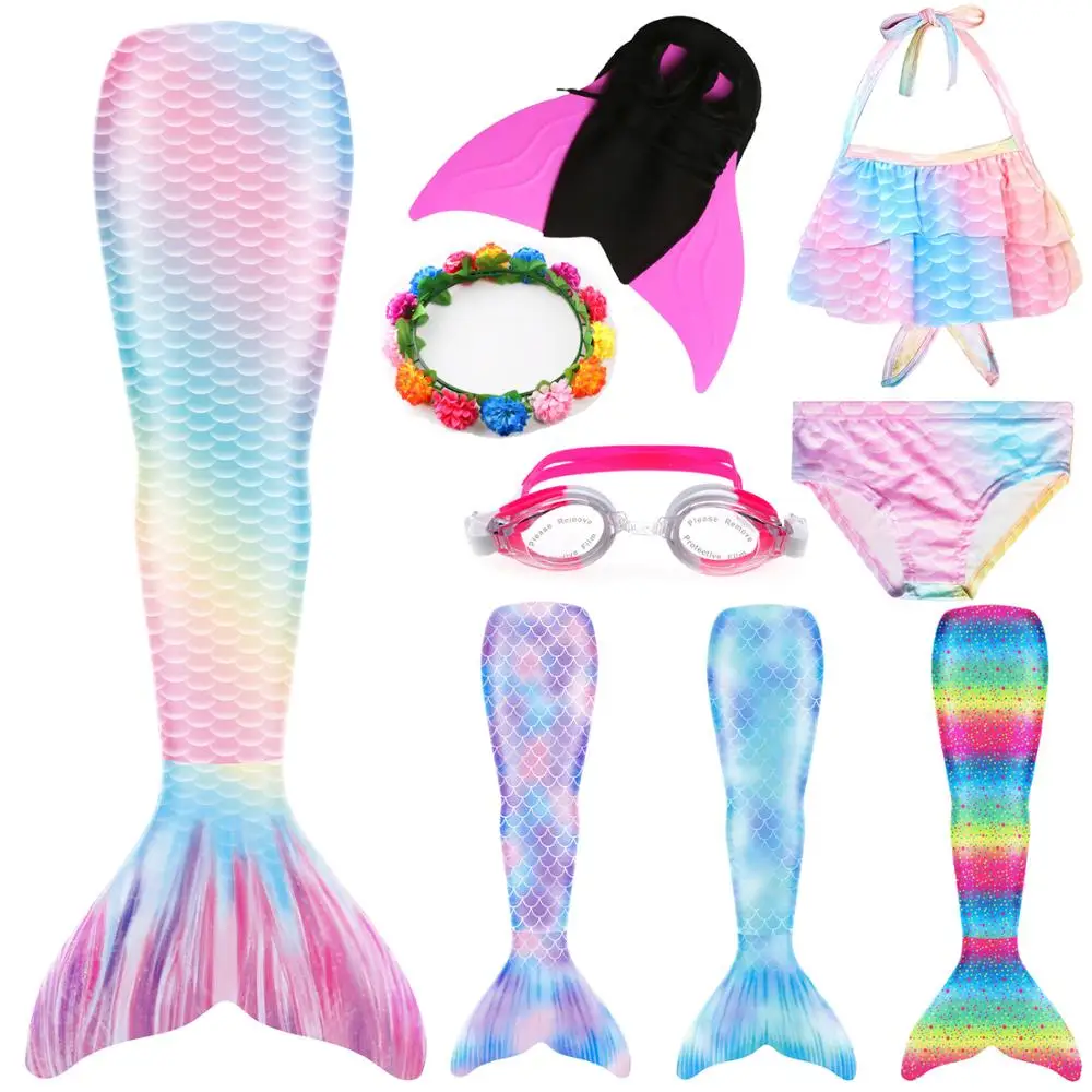 Женский костюм Русалочки для плавания летний купальный с юбкой и