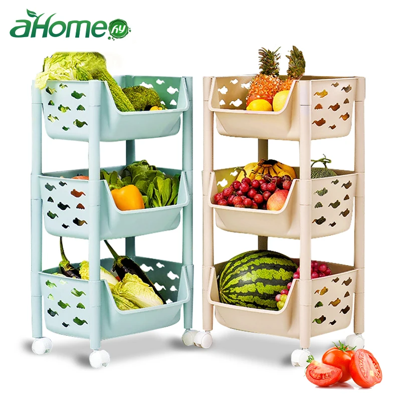 3 уровневая кухонная полка для хранения корзина фруктов и овощей органайзер