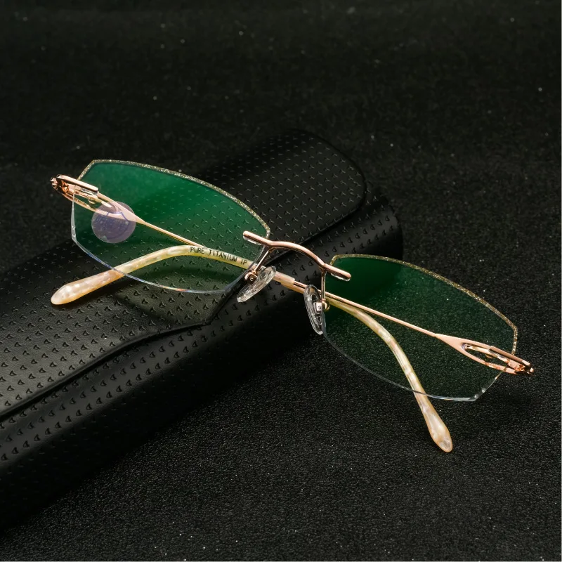 Женские деловые очки в оправе из чистого титана с бриллиантами оправы для очков