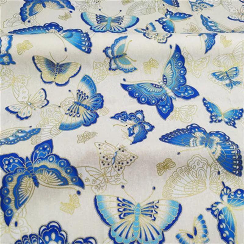 Хлопковая бронзовая и ветряная ткань японское кимоно ручной работы Бабочка