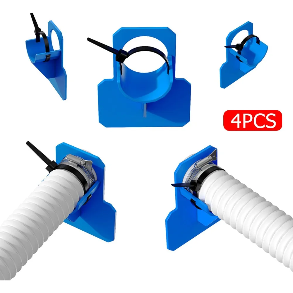 

4Pcs Swimming Pool Pipe Holder Support Mount Supports Pipes 30-38mm For Intex Above Ground Hose Outlet With Cable Tie
