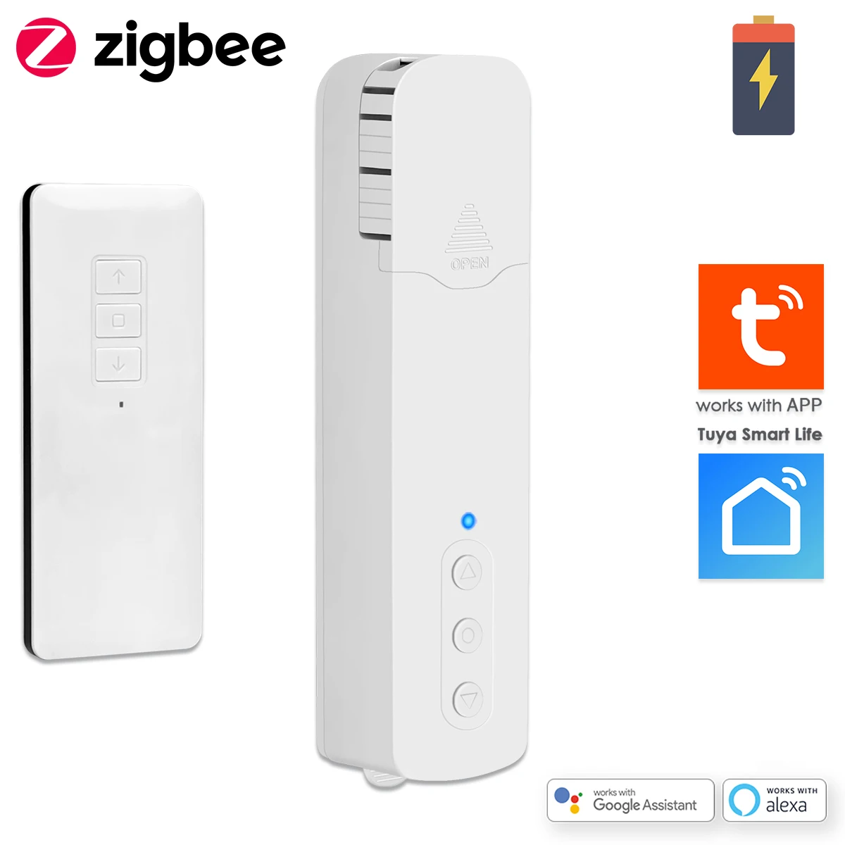 SANCTUARY Tuya ZigBee Умный слепой мотор с батареей Римские рулонные шторы Smart Life App Google Alexa