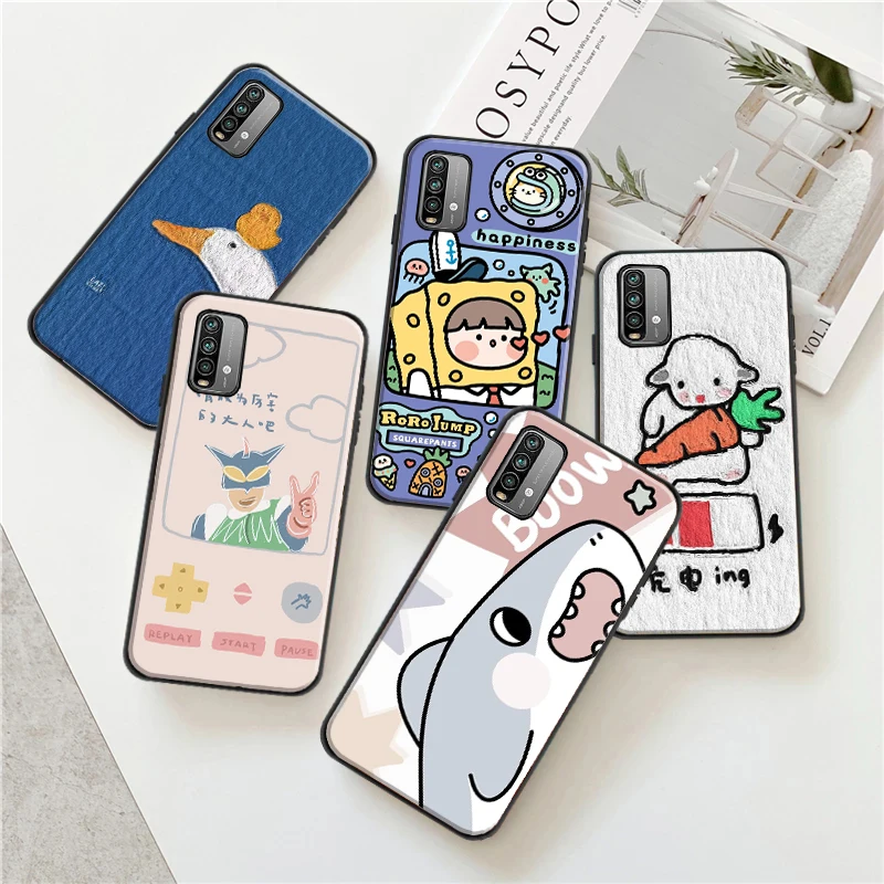 

Cute Cartoon Backcover Phone Case For Xiaomi Redmi Note 9 10 Pro MAX 5G 9T For Redmi Funda Coque Carcasa Cases Back Cover