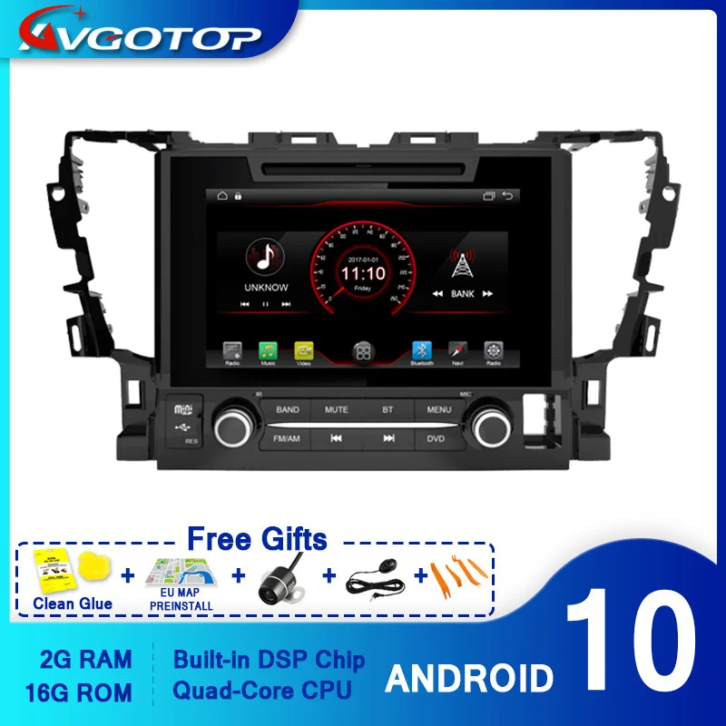 AVGOTOP Android 10 WINCE Bluetooth GPS автомобильный радиоприемник DVD плеер для TOYOTA ALPHARD 2015 2G 16G MP3 MP4