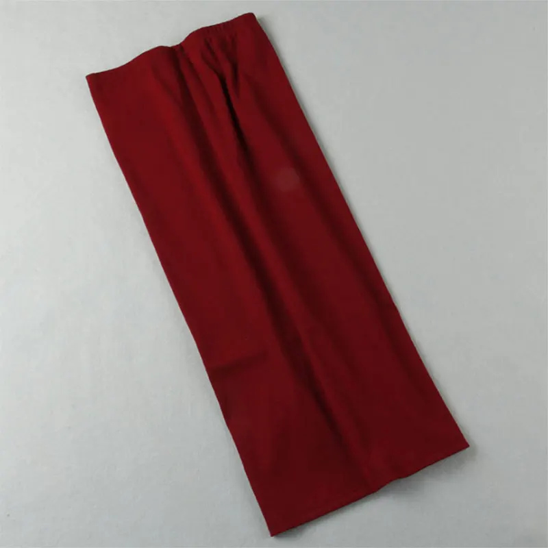 Новая осенне зимняя женская юбка карандаш с высокой талией из хлопка однотонная