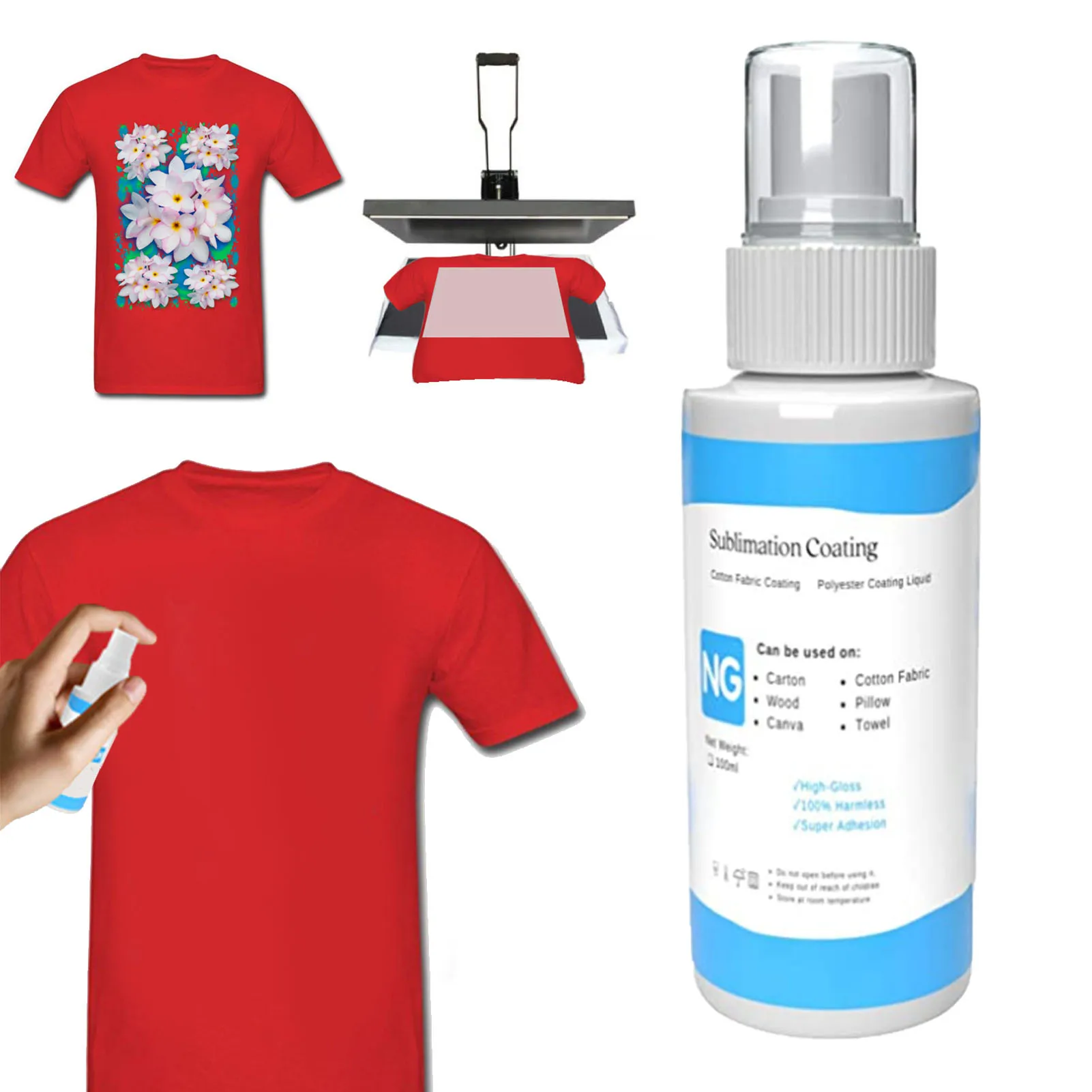 30/50/100/120 мл Сублимационное покрытие для хлопковых футболок тканевых кружек