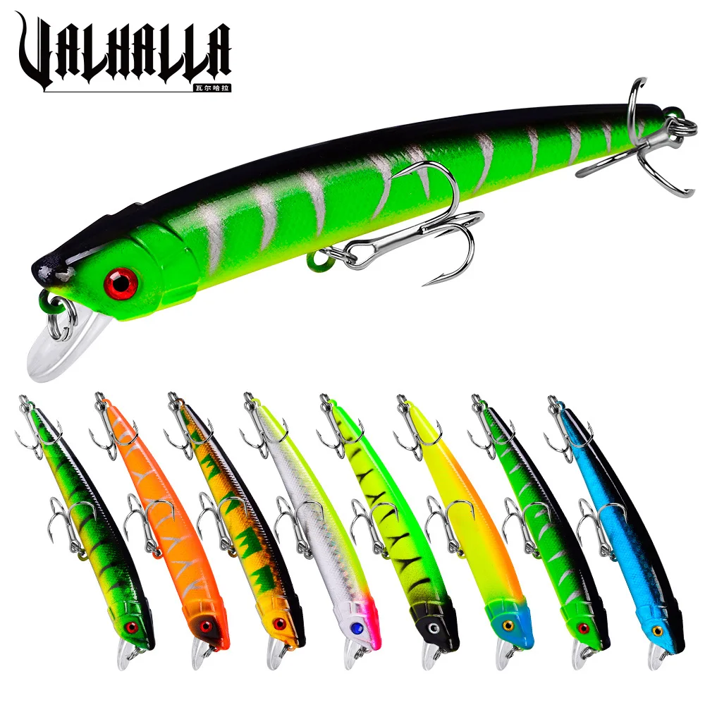 

VALHALLA 8PCS Floating Fishing Lure Minnow Baits 9.5cm-8g Topwater Hard Wobblers Artificial Swimbaits Bass Isca Fishing Tackle