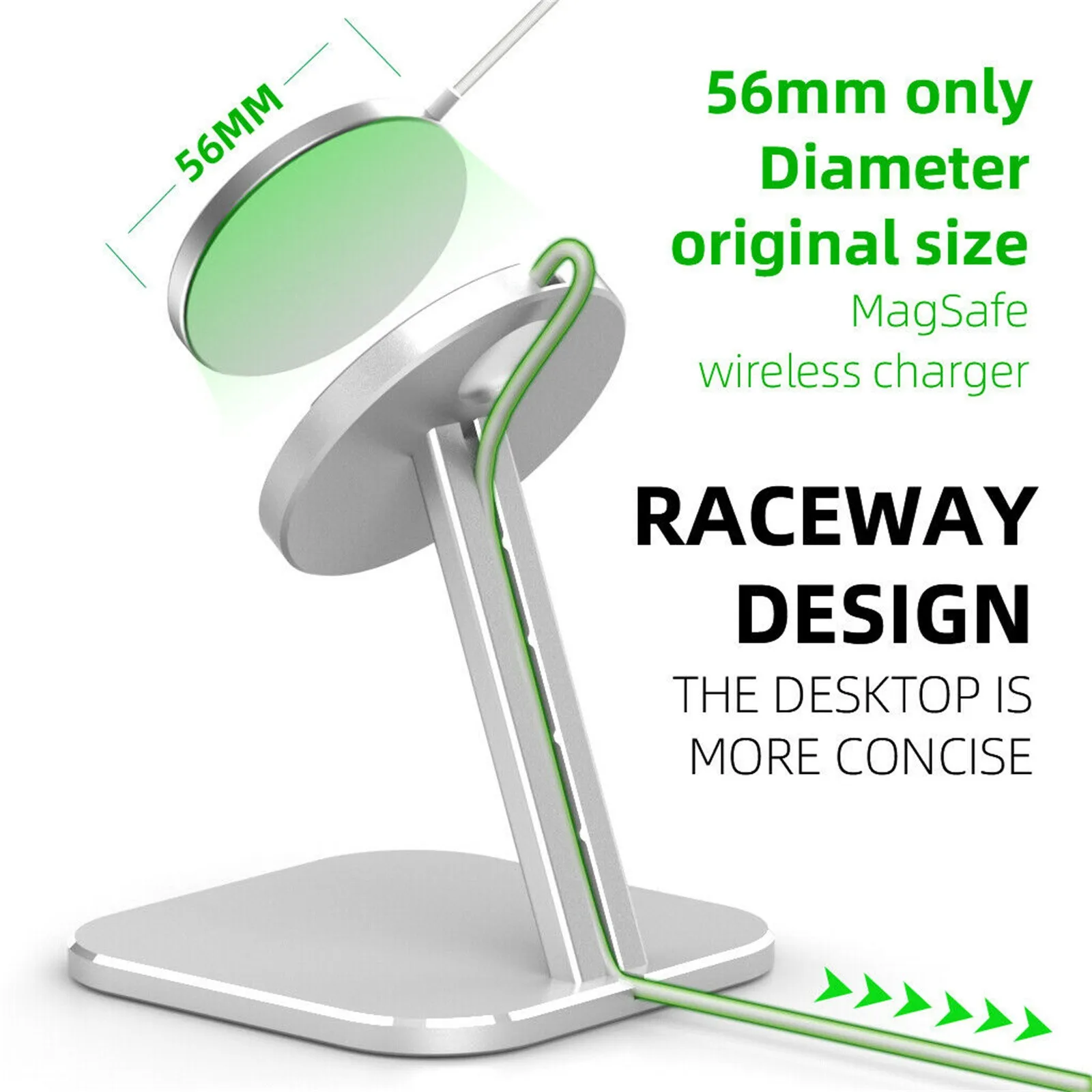 

For iPhone 12 Magnetic Wireless Phone Charging Mount Adapter Desk Holder Stand Universal Foldable Desk Phone Holder Mount Stand