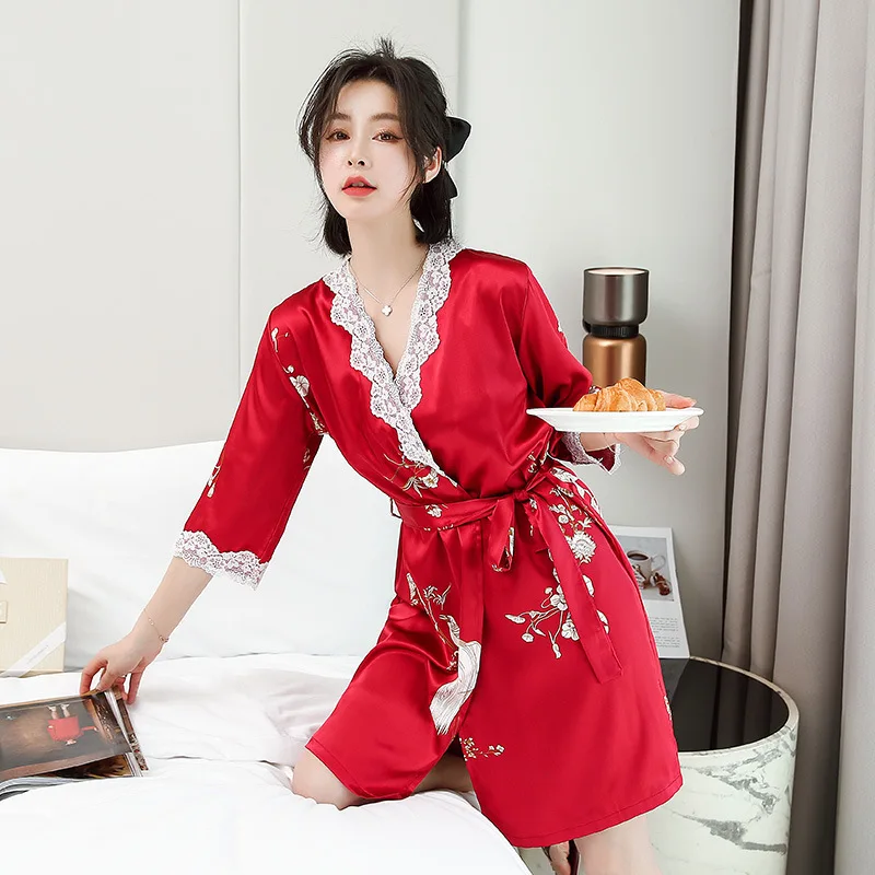 

Satin Silky Sleep Set Lovers' Casual Home Clothes Big Size 3XL Summer Couple 2PCS Sleepwear Men Pajamas Sets Women Robe Set