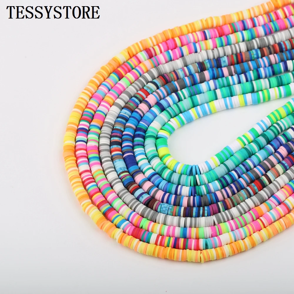Круглые плоские бусины из полимерной глины TESSYSTORE 6 мм с отверстием насыпью для