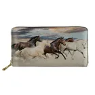 Женский Длинный кошелек с объемным принтом Crazy Horse, вместительный клатч, кожаный бумажник для телефона и денег, кредитница