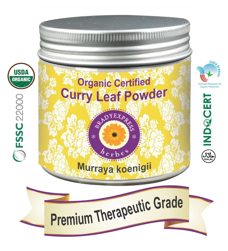 FRee Shipping Organic Certified Curry Leaf Powder Murraya koenigii 200gm 100% Natural New
