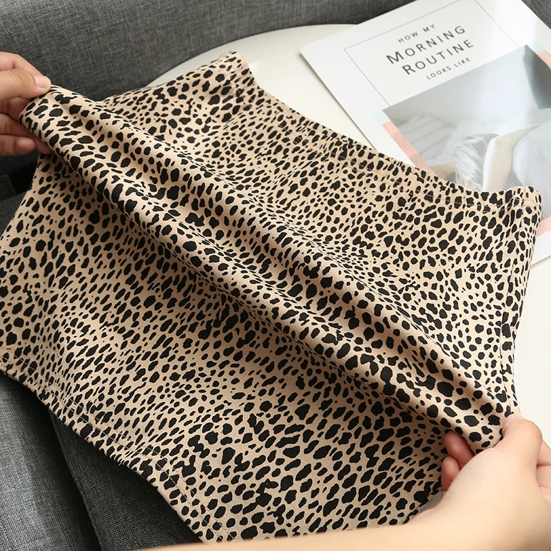 Мини юбка bomb леопардовой расцветки для девочек элегантная летняя хлопковая в