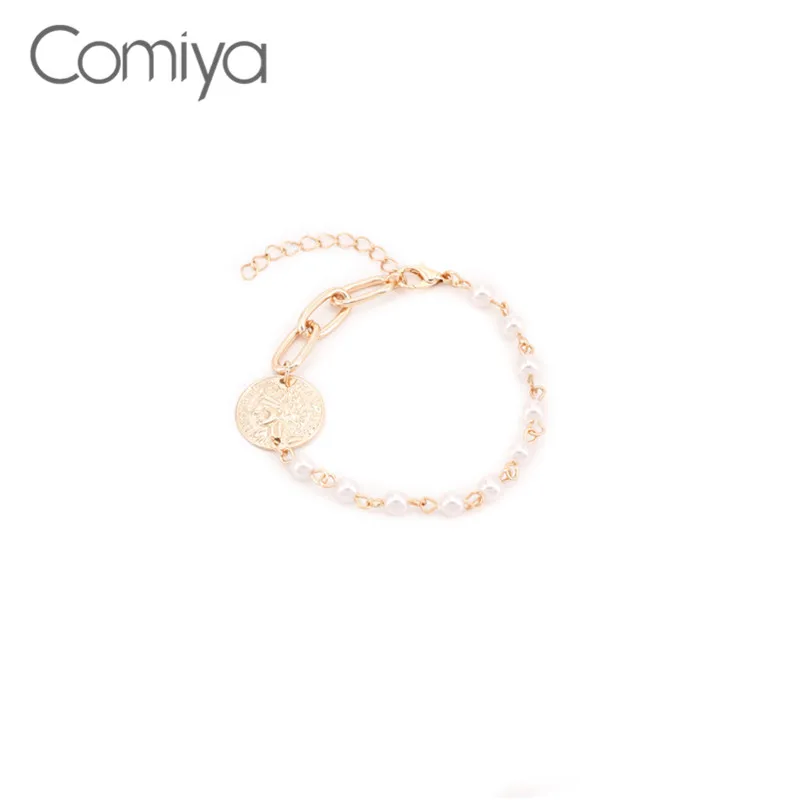 Корейский браслет Comiya золотой круглый кулон с акриловыми бусинами | Украшения и