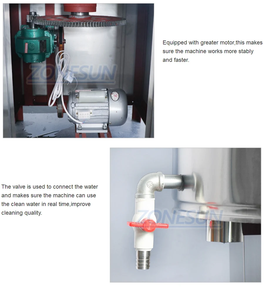 ZONESUN ZS-WB32 Máquina de lavar garrafa semiautomática pequena giratória