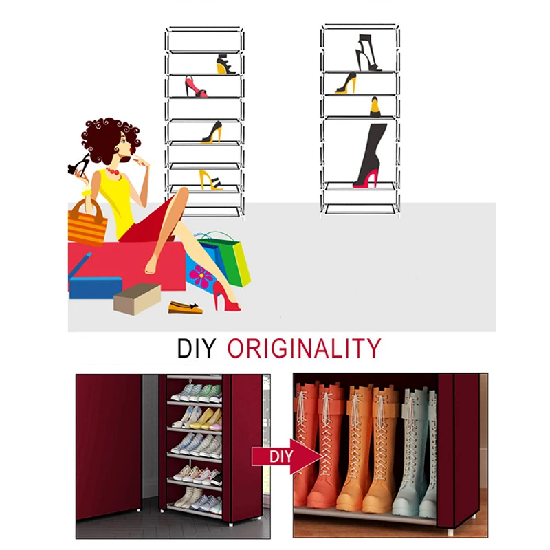 

Multilayer Shoe Cabinet Dustproof Shoes Storage Closet Home Space-saving Easy Assembled Organizer Holder Furniture Shoe Rack