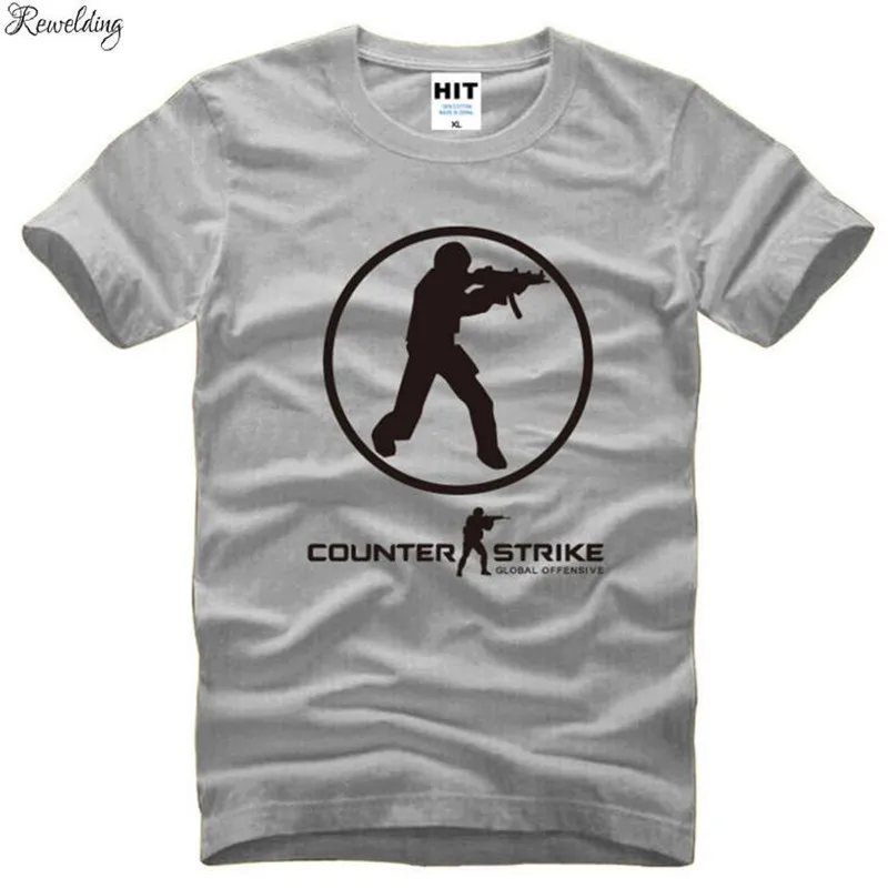 Футболка мужская с принтом игры Counter Strike CS хлопковая рубашка коротким рукавом и