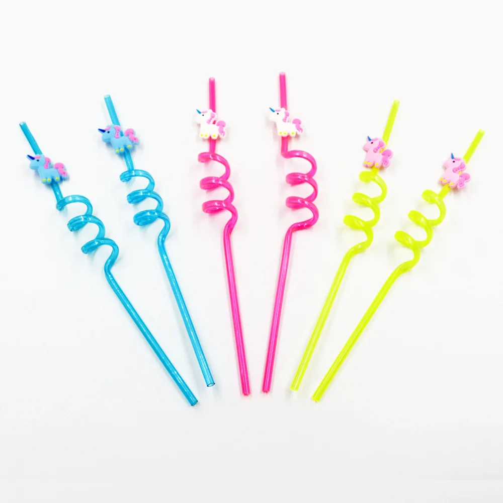 5 шт./лот вечерние товары для дня рождения с единорогом многоразовые соломенные