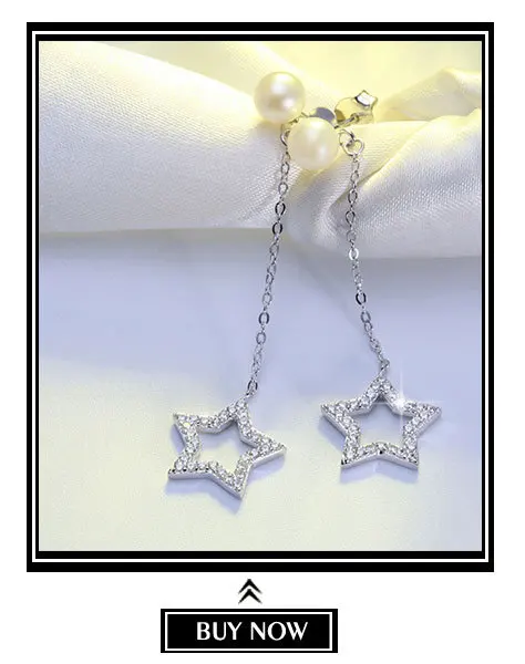 ORSA JEWELS Настоящее 925 пробы серебряные подвески и ожерелья блестящие AAA кубический циркон в форме звезды для женщин хорошее ювелирное изделие SN82