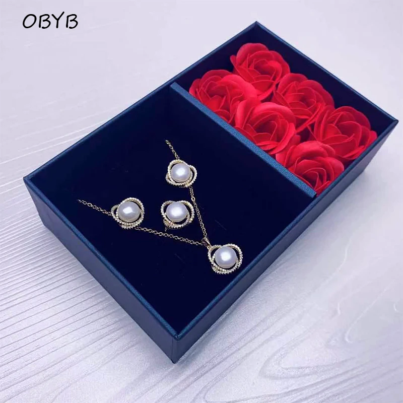 

2021 New Boutique Jewelry Box Necklace Earrings Jewelry Storage Box Rectangle Jewelry Holder Valentine's Day Gift Packaging Box