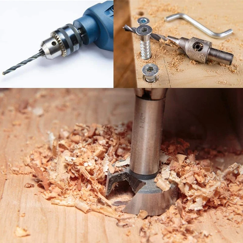 

13Pcs Countersink Drill Bit Woodworking Chamfering Tools Carbon Steel Tapered Drill Bit Claw Drill Bit for Wood