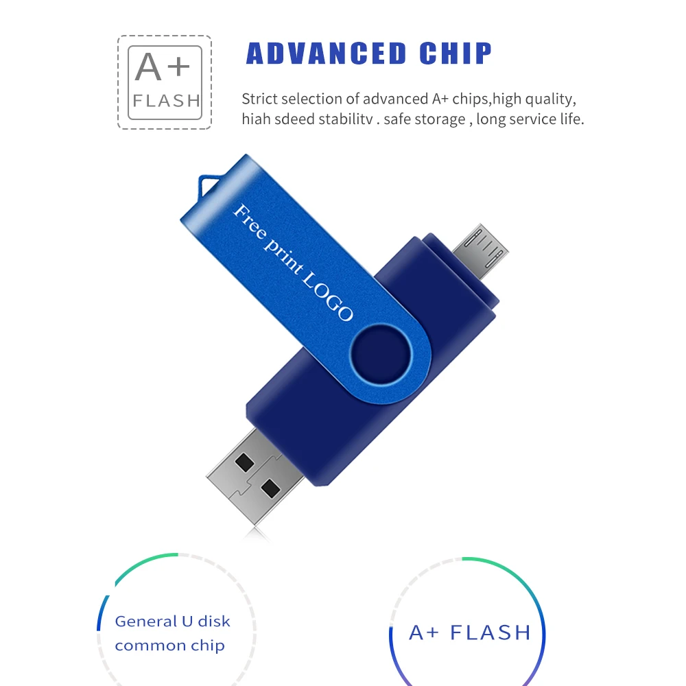 Флешка OTG Смартфон cle Usb флеш накопитель 2 0 32 ГБ Micro 8 Гб 16 64 128 память Бесплатная