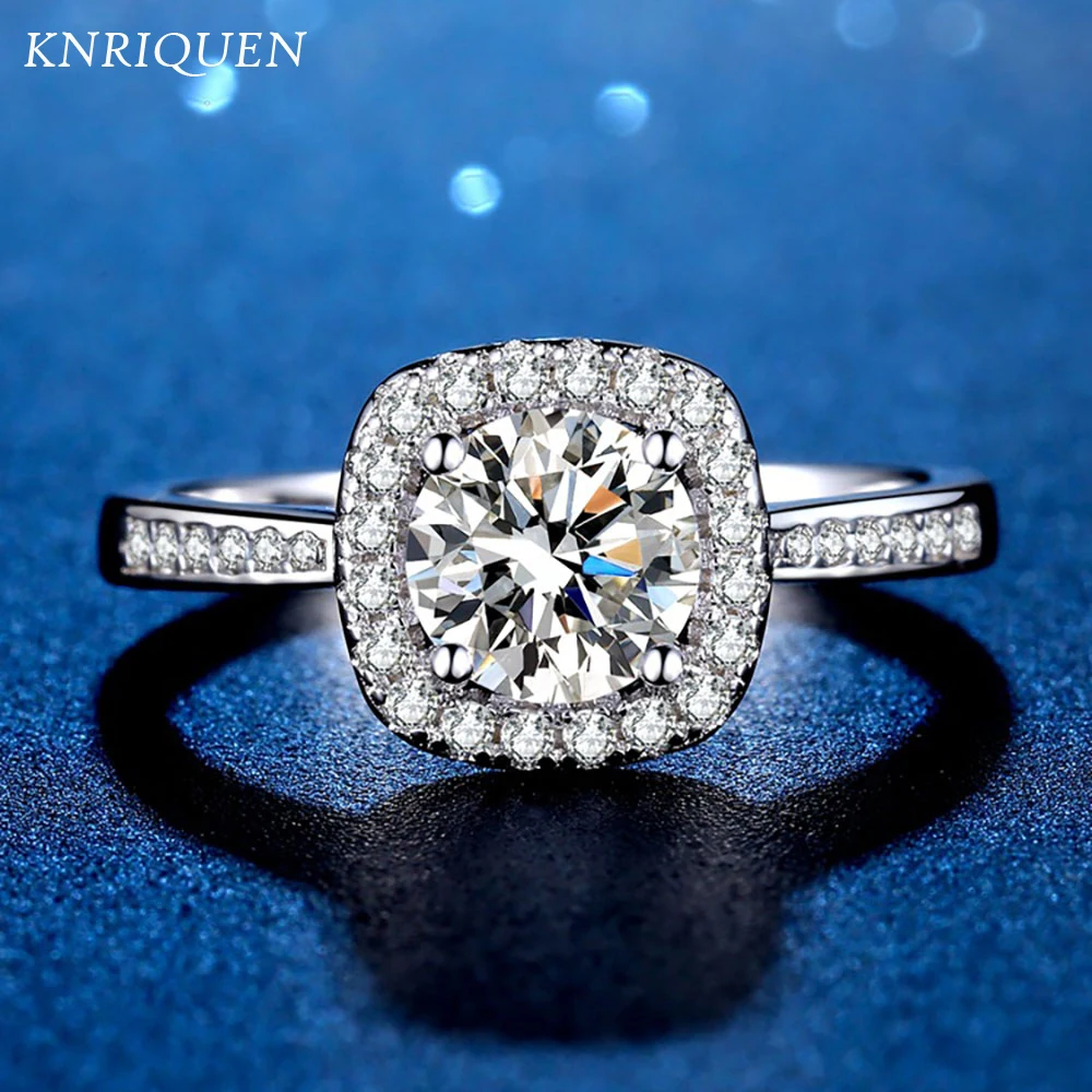 

Women's Luxury Real D Color Moissanite Pass Diamond Test Wedding Rings 100% 925 Sterling Silver Engagement Eternity Ring Jewelry