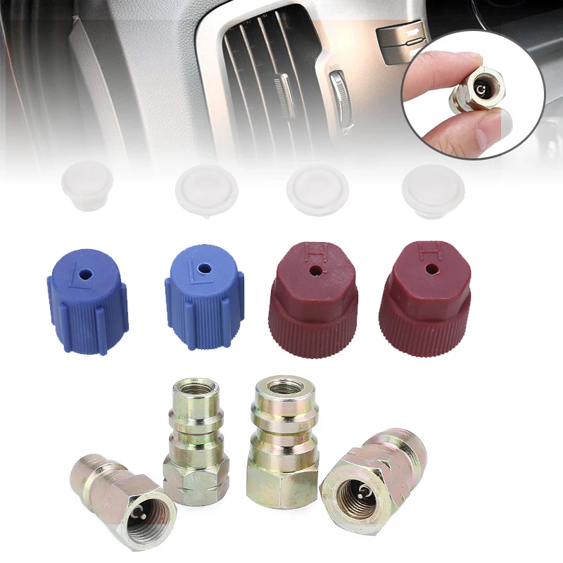 

4 шт. A/C Авто R12 в R134a модификация высокого/низкого напряжения адаптер преобразования фитинг система крышка клапана комплект для автозапчаст...