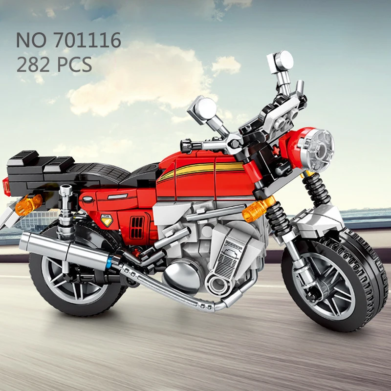 

Motorcycle Model Building Blocks Motorbike Race City Vehicle Sets Off Road Kits Kids Toys Construction