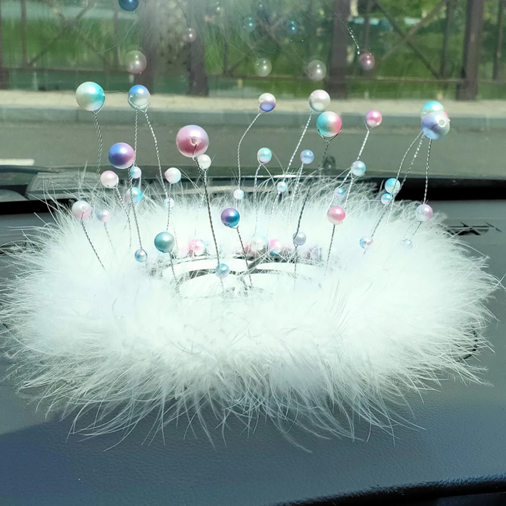 Нескользящий коврик с большими перьями и жемчугом Нескользящая подушка