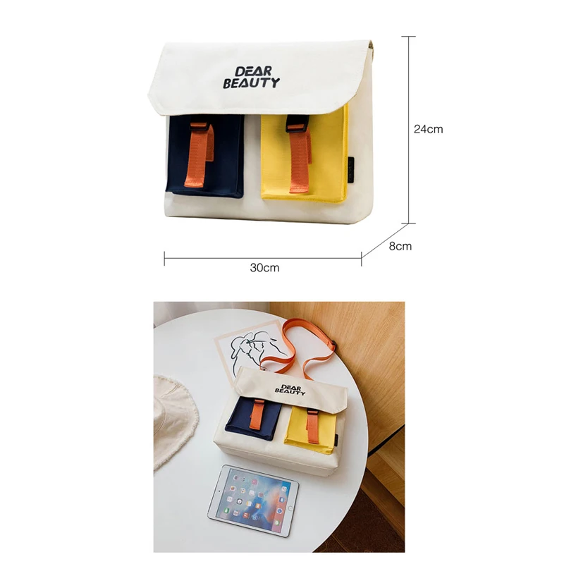 

Fansiman Women's Shoulder Bags Luxury Canvas Big Crossbody Bag Girls Messenger Bag Ladies 2021New Women Handbags Color Bag Girl