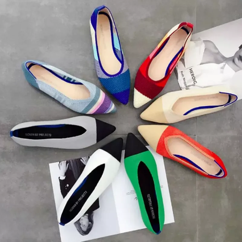 Балетки женские шерстяные с острым носком лоферы без застежки мягкая подошва