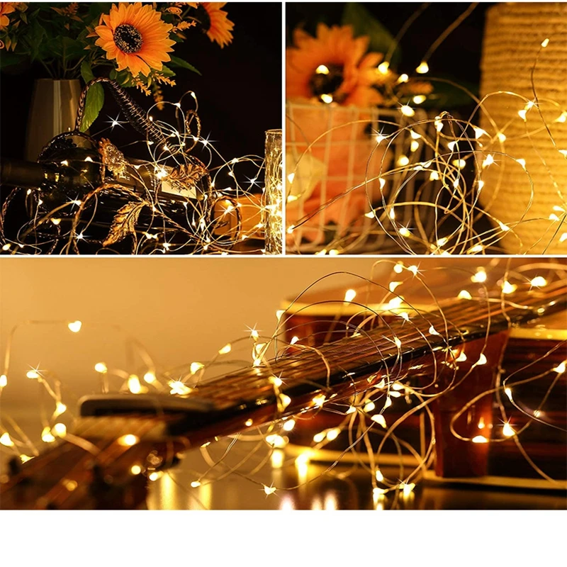 

LED String Lights Copper Wire Fairy Light Battery Powered Garland Holiday Fairy Light Christmas Decorations for Home Room Office