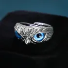 Модное Новинка 2021, популярное кольцо в виде совы демона, открытое регулируемое кольцо в ретро стиле с животным, массивное кольцо, ювелирные изделия для вечеринок