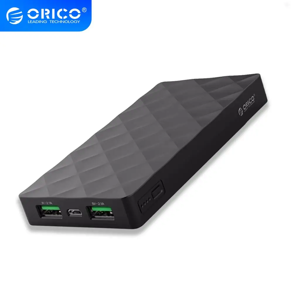 Внешний аккумулятор ORICO 10000 мАч 5V2.1A с двумя usb портами зарядное устройство для Samsung