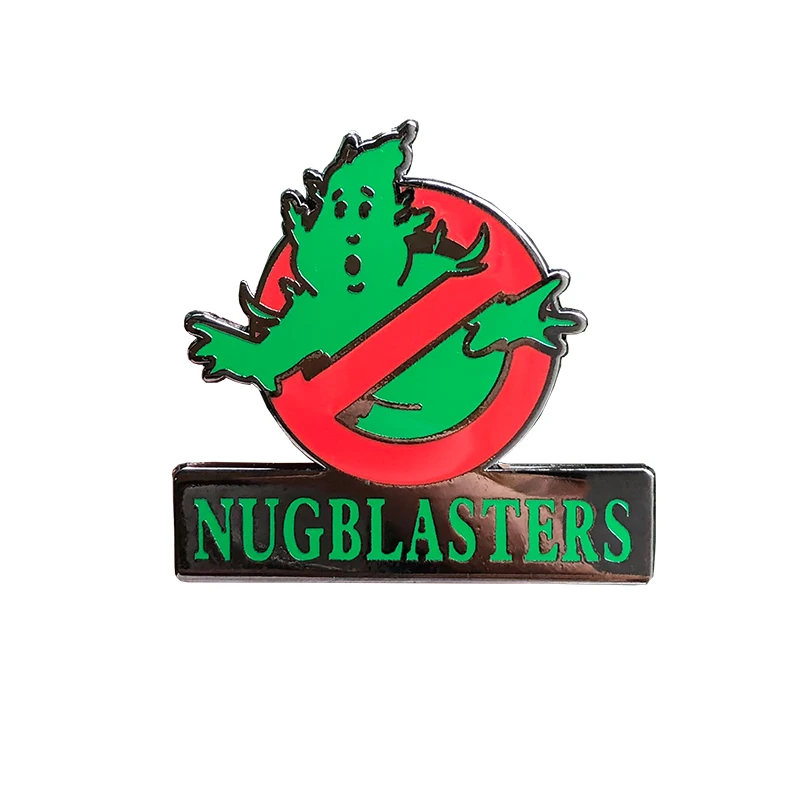 

Nugblaster Lapel Pin Manufacture Black Nickel Hard Enamel Anime Fans Liked Metal Badges As Souvenir Gift For Collection 1.5 Inch