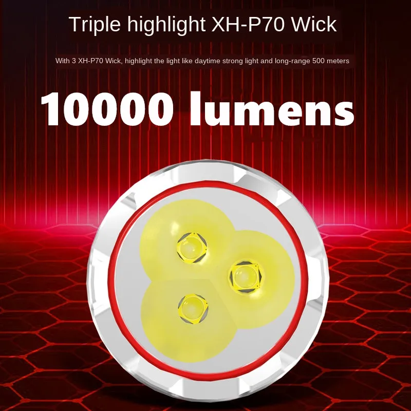 Online Zoom Super Helle Neue 3 * Xhp70 High Power Taschenlampe Aluminium Legierung Outdoor Wasserdicht 10000lm Power Fackel Lange Batterie Lebensdauer