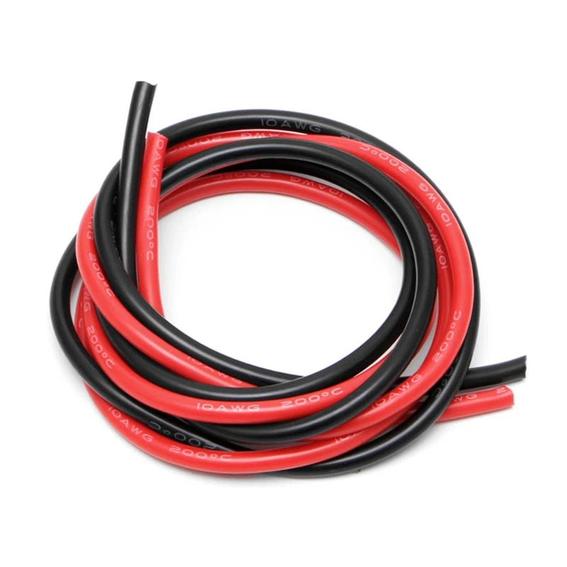 

1 Set Super Flexible Silicone Cables 2.5 Meters High Temperature 16 AWG 2.5m Black and 2.5m Red Copper Wires for RC Lipo L4MC